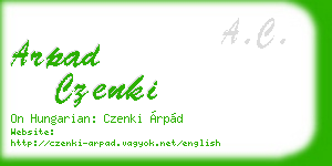 arpad czenki business card